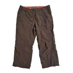 LL Bean Cargo Trail Capri Pants Womens Size 14 Nylon Hiking Stretch